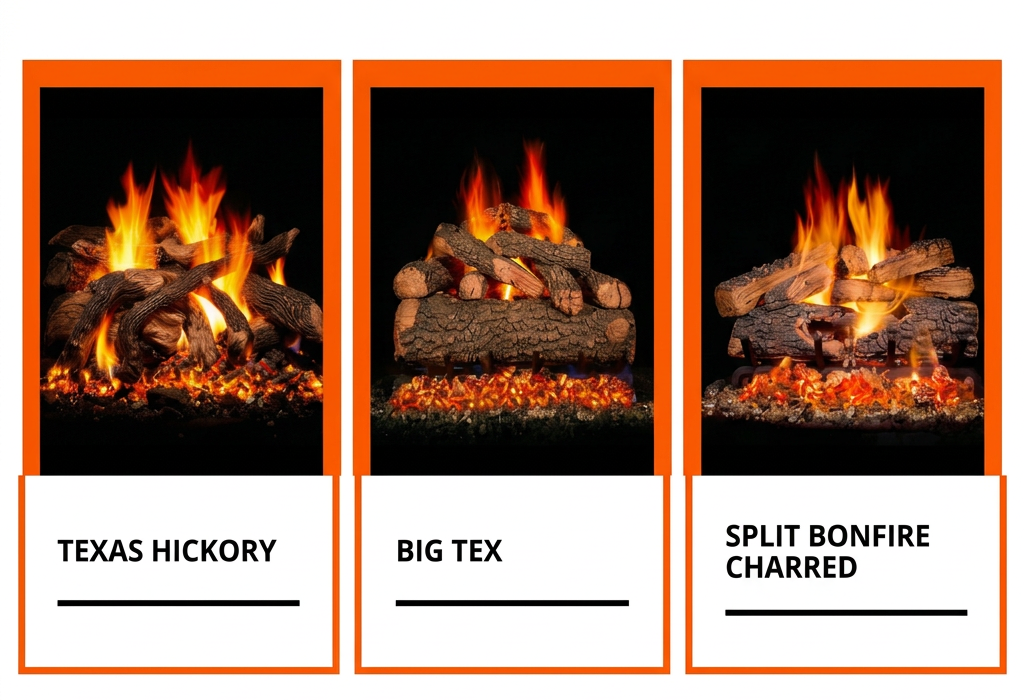 fireplace gas logs sold in Denton Texas