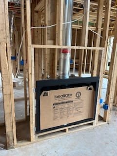 Projects New gas fireplace unit installation direct vent in McKinney Texas