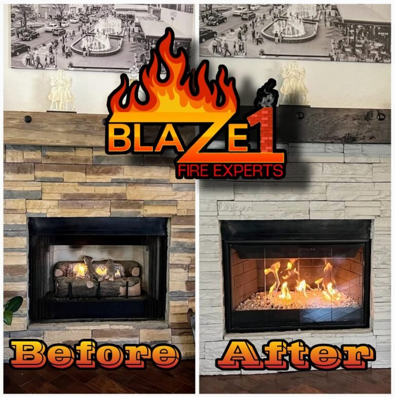 Projects Fireplace face remodel and unit replacement in Frisco texas