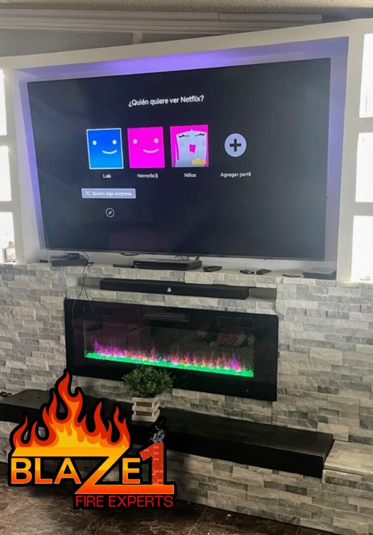 Projects electric fireplace installation in lewisville texas