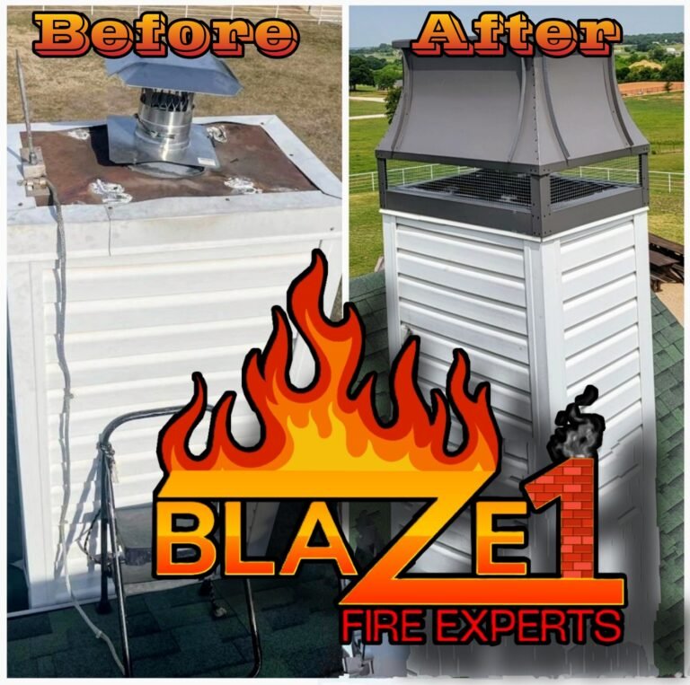 Projects Custom chimney cap shroud gun metal color installation in Denton Texas