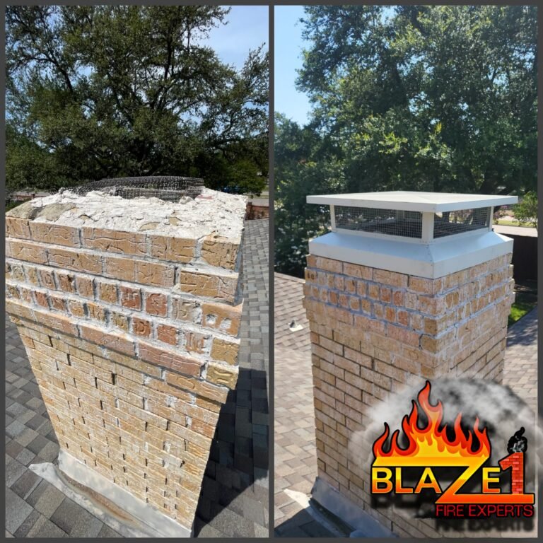 Projects custom chimney style 1 almond color stainless steel installation in Dallas Texas