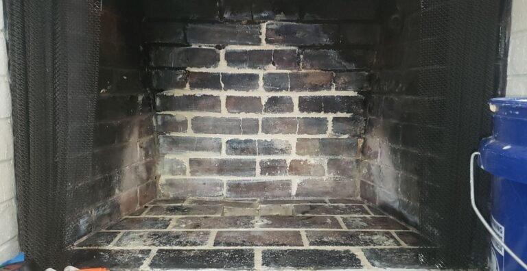 Projects wood burning fireplace service and cleaning, brick repair in Denton Texas