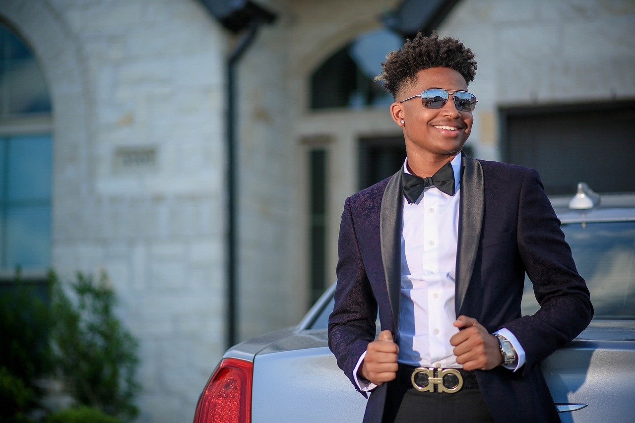 portrait, young man, tuxedo, tux, black tie, man, black, prom, model, fashion, happy, stylish, handsome, tuxedo, tuxedo, prom, prom, prom, prom, prom